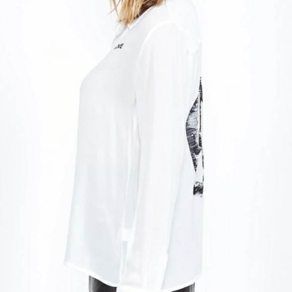 LAUREN MOSHI Button Up Peace Love Shirt - Picture 4 of 7